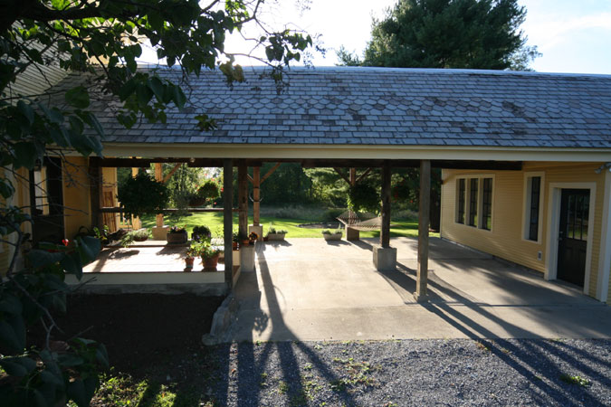 Post And Beam Breezeway With Slate Roof Historic Vermont Home